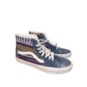 VANS Unisex Size M-9 / W-10.5 Lace Up Fair Isle Sk8 Hi-Top Sneakers Blue NWOT